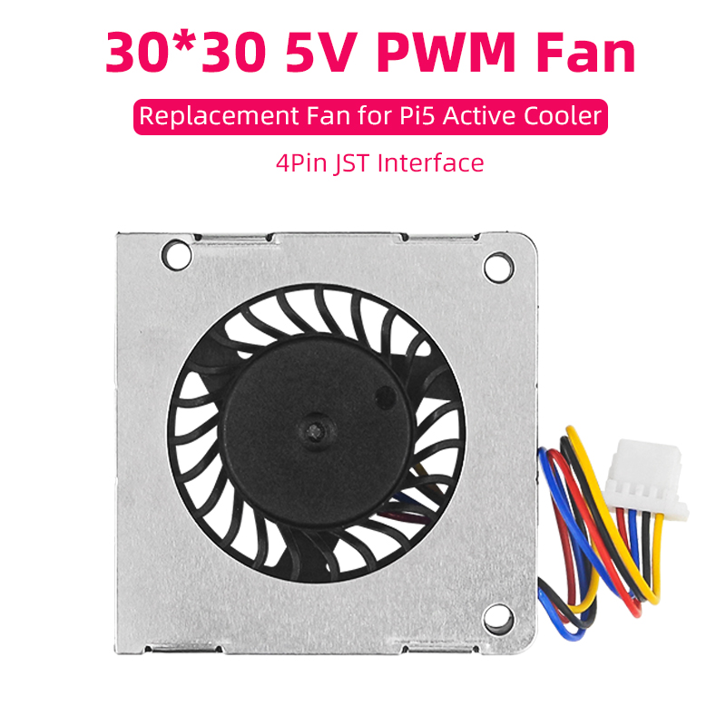 Raspberry Pi Water Cooling Kit - 冷却ファン-調整可能なpwm,換気装置用の交換用ファン,30x30スピード,4ピン,rpi 5