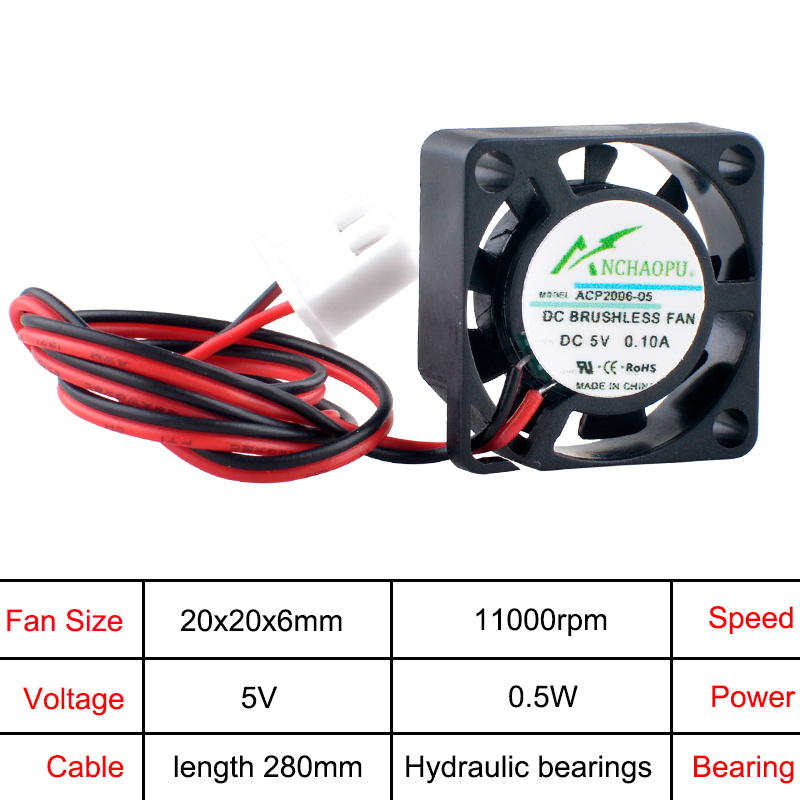 ANCHAOPU ACP2006 2cm 20mm ファン  - Raspberry Pi Water Cooling Kit のレビューと価格